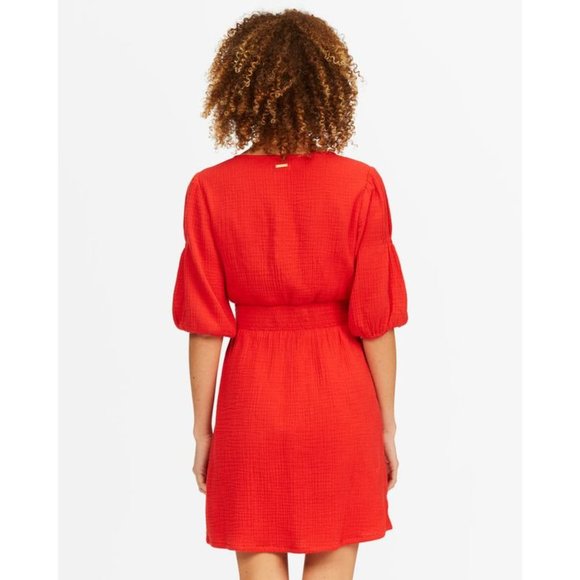 BILLABONG Spellbound Mini Dress in Red Velvet Size Small - Picture 2 of 12
